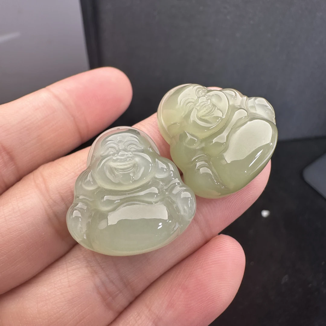 天然和田玉FQ25冰底起冰胶佛公吊坠（带绳子）多样发一件