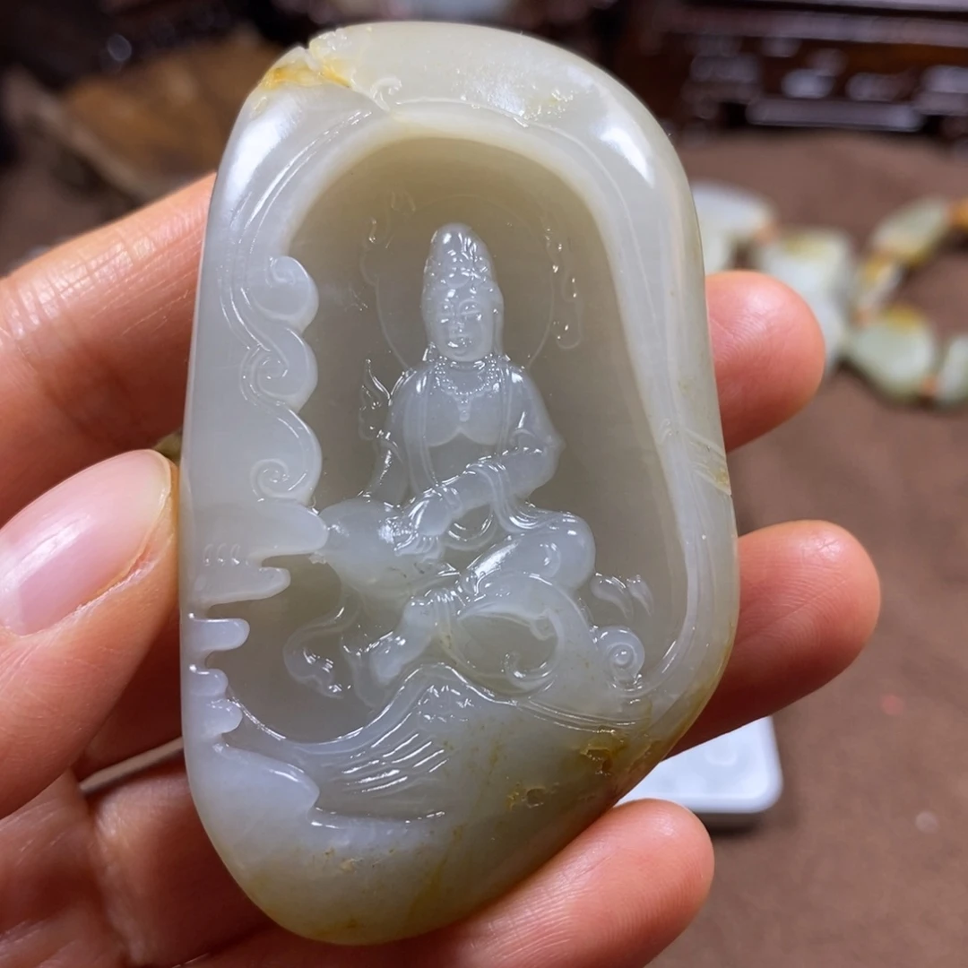 和田玉未镶嵌挂件