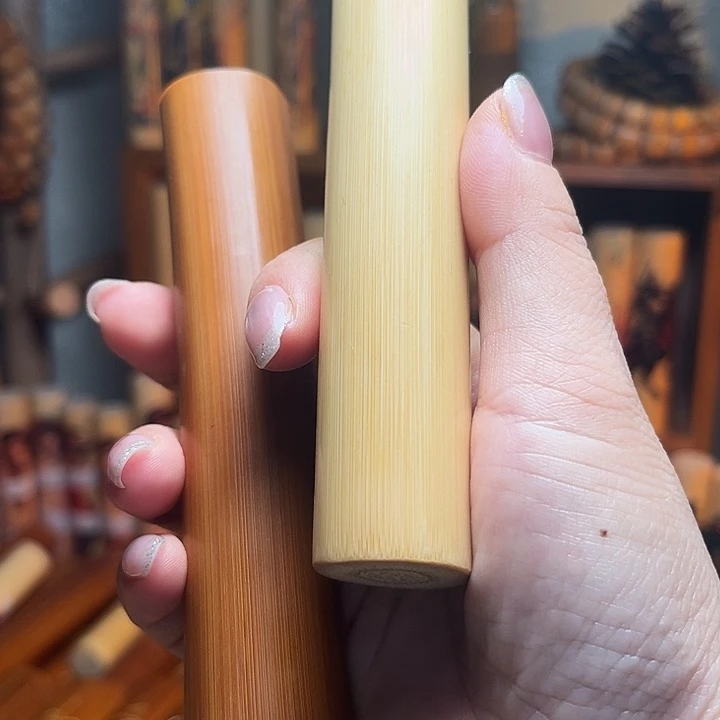 竹岁**声实心玉竹手把