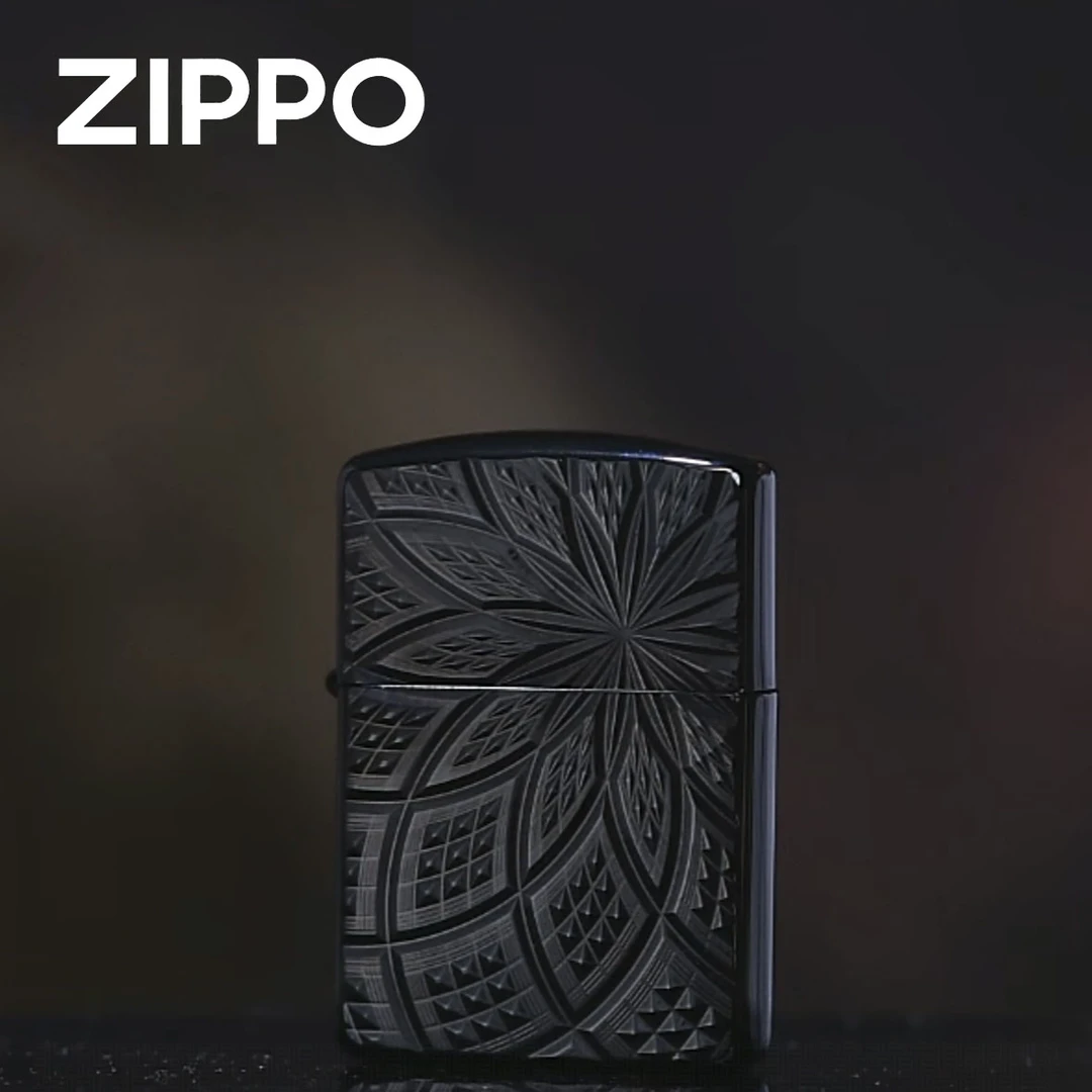 ZIPPO  打火机正品 162黑钛盔甲枪花 0110【大白专属】