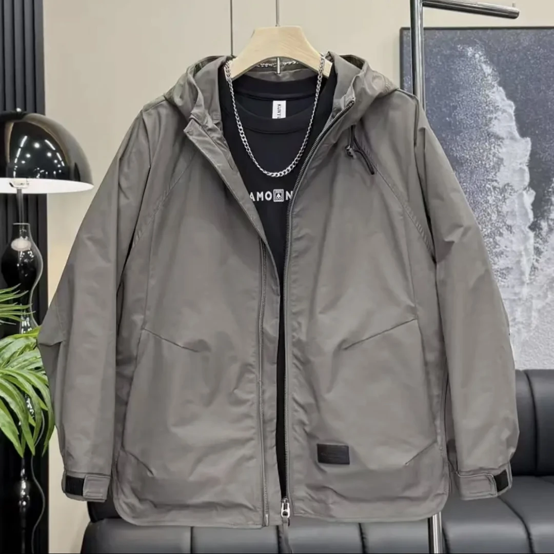 春季机能风连帽夹克男高订时尚百搭潮流男士外套户外休闲宽松上衣