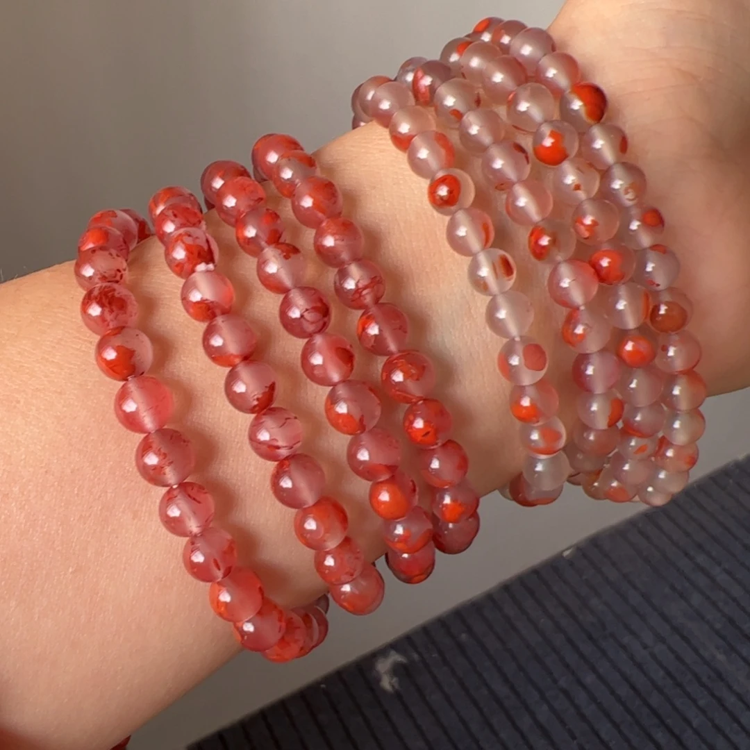 南红玛瑙未镶嵌（飘花长链6mm多样性发一）