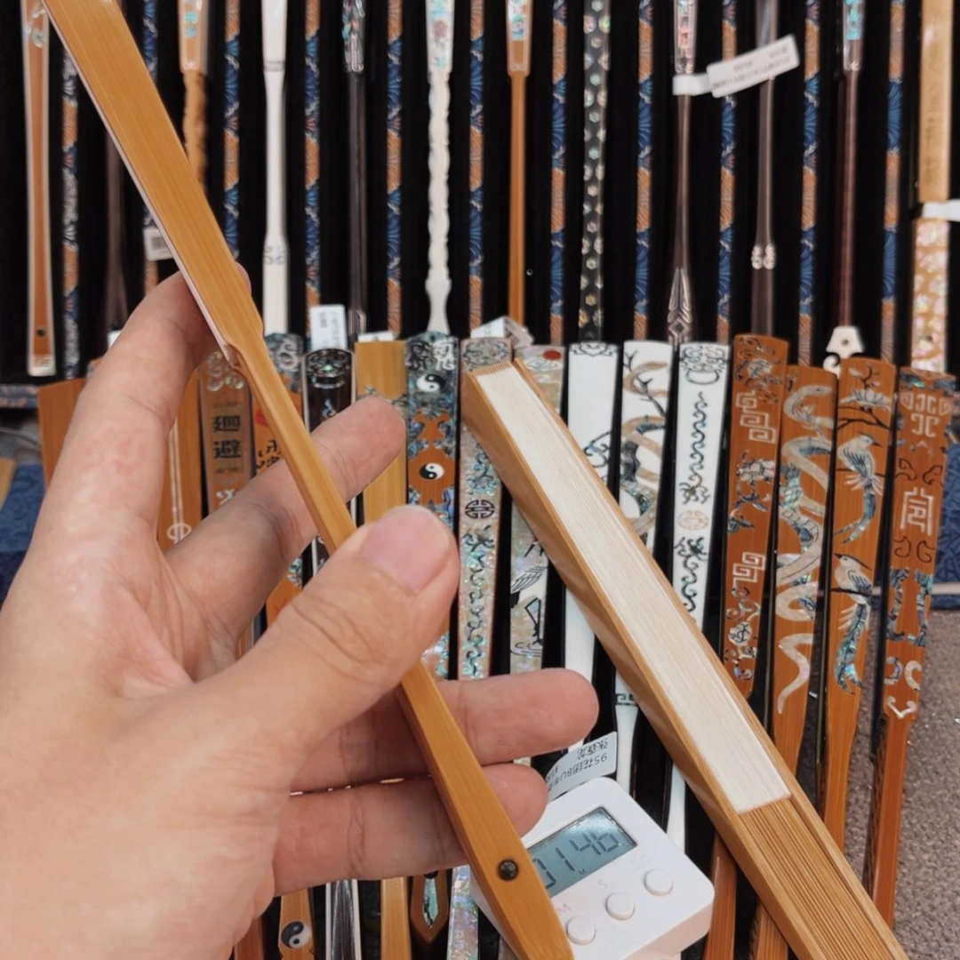 海***4扇子纯手工制作折扇开播福利