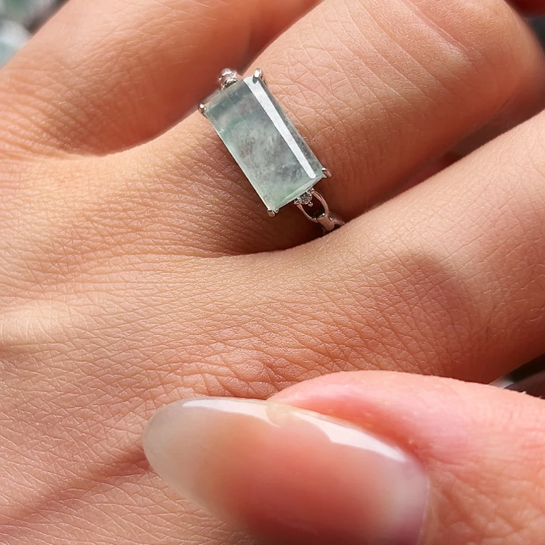 翡翠银S925镶嵌戒指