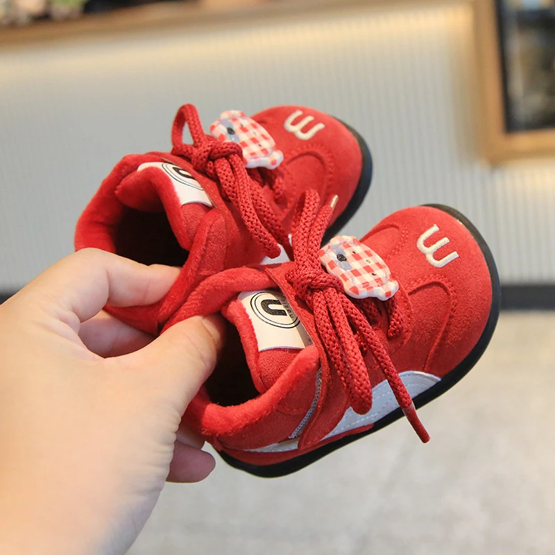 ABC冬季款宝宝棉鞋棉二加绒运动鞋男女幼童高帮鞋防滑软底学步婴