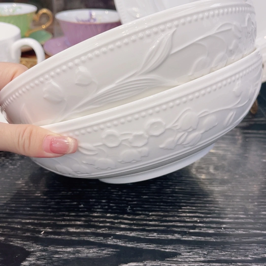 骨瓷21厘米汤碗/////