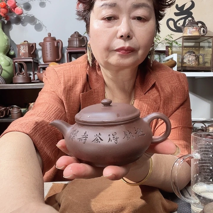 茶壶底槽青用****6原矿紫砂壶