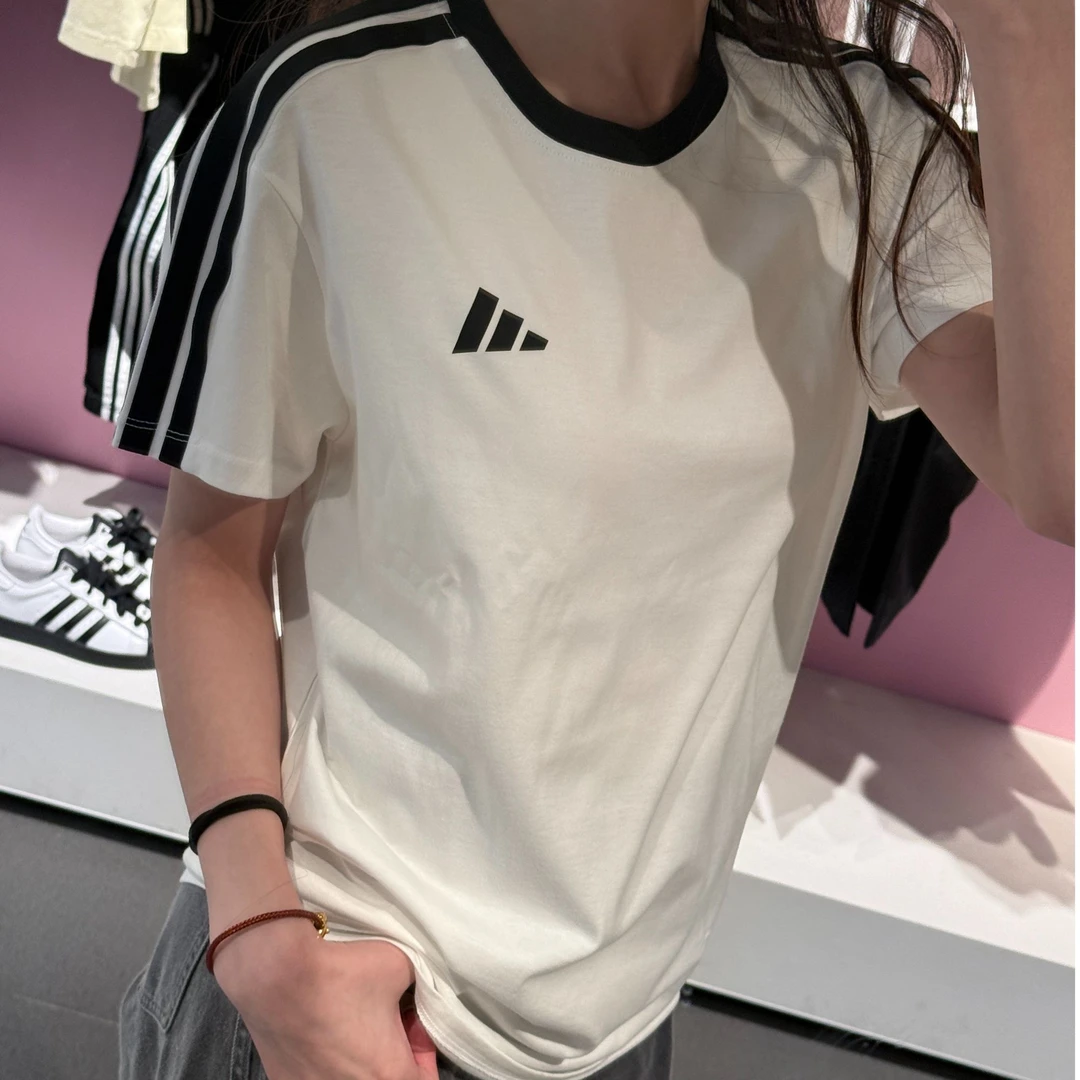 adidas/阿迪达斯纯棉运动休闲短袖T恤时尚欧若风 JY7612 JY7613