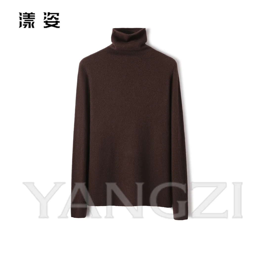 漾姿冬季新款时尚简约百搭款人手一件堆堆领100羊绒打底衫 251598