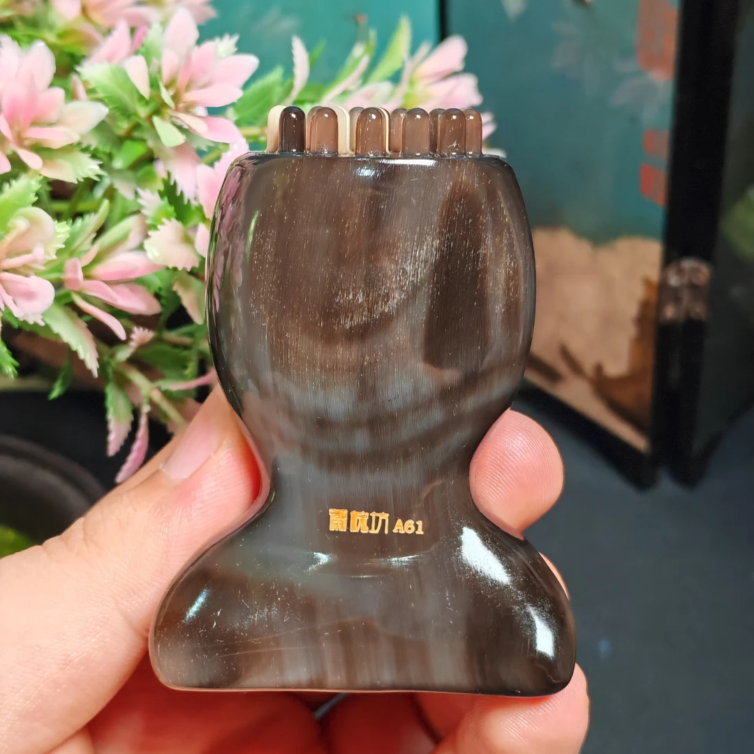 板娘专享 白水牛角黑金刚鲲尾小珠莲蓬-446迷你