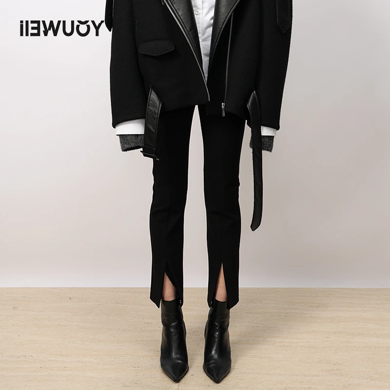 有尾有尾YOUWEI春夏脚口开衩无腰打底裤Y5623406春秋显瘦