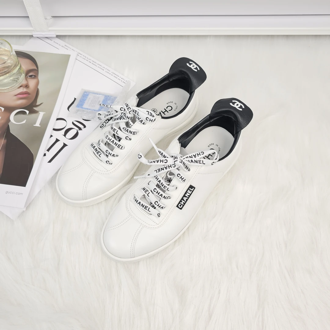 99新 Chanel/香奈儿 舒适百搭低帮板鞋白色37码 公价8000 /4190