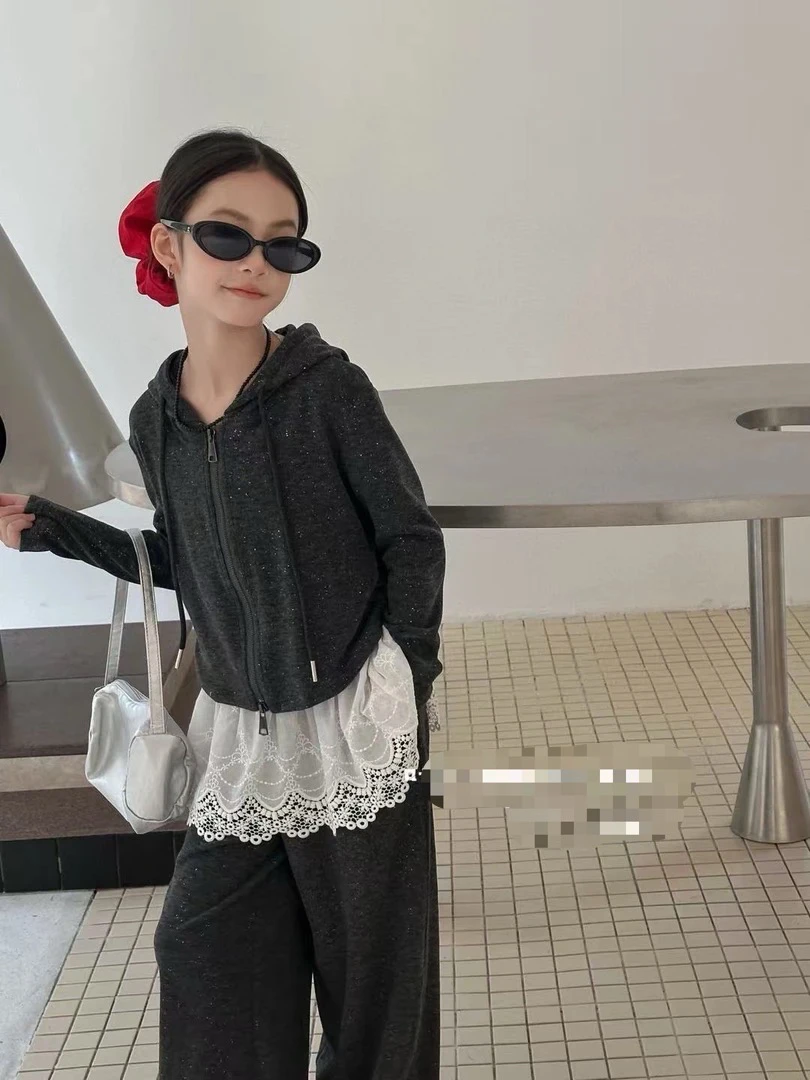 &苏珊&2025新款春款拉链款深灰色套装时尚休闲2008