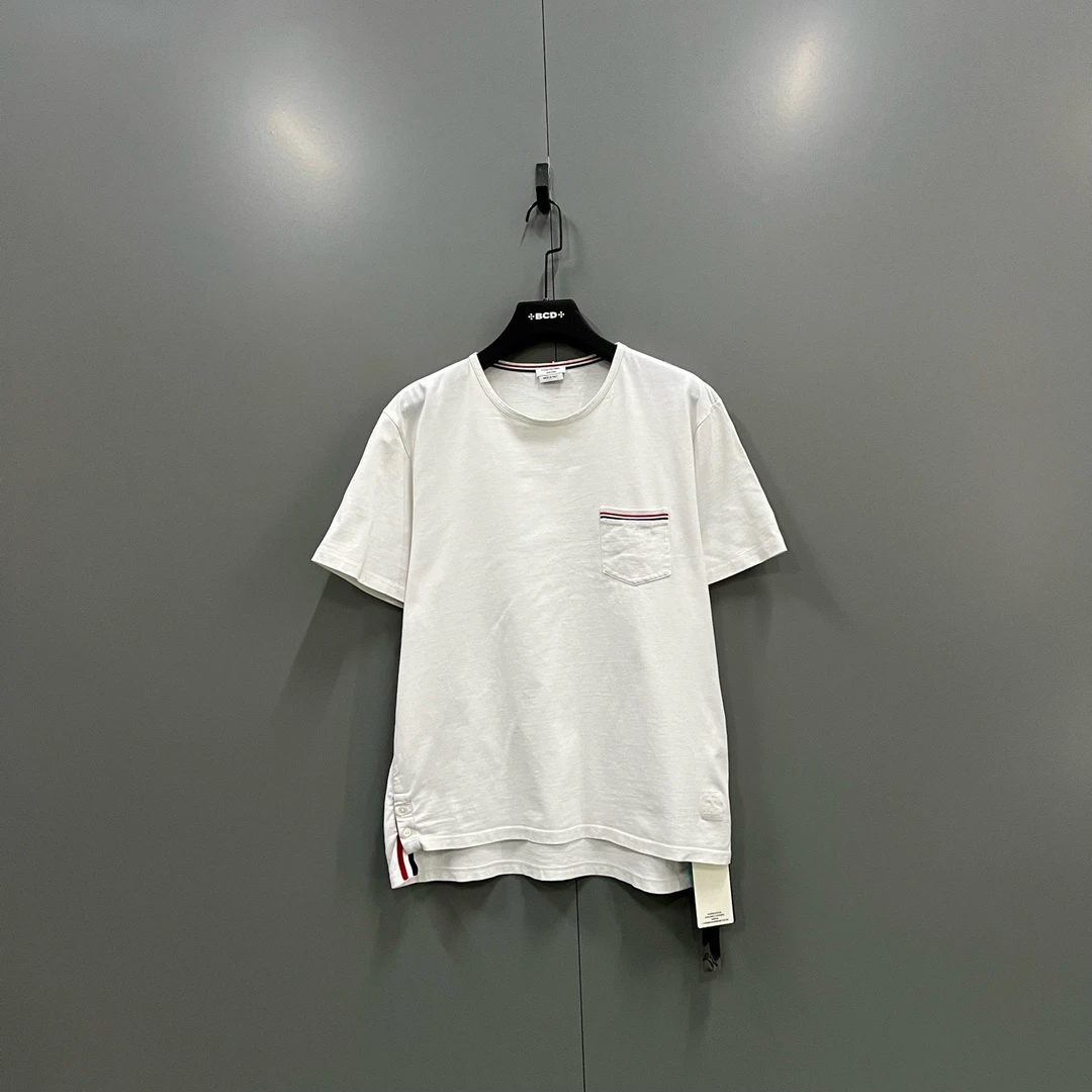 95新 THOMBROWNE bc821 TB 口袋条纹短袖 4码 207335