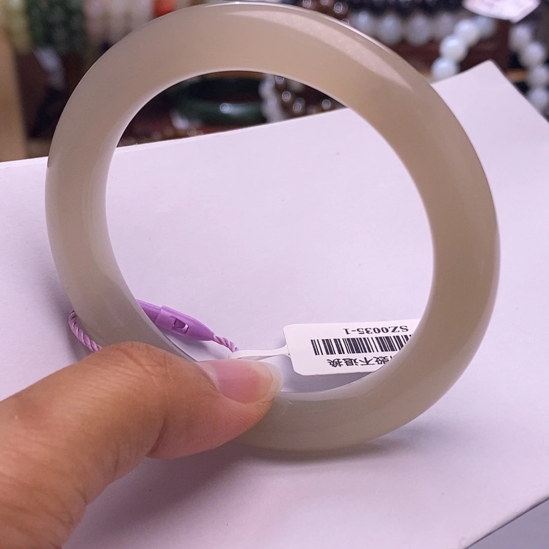 颈饰未镶嵌和田玉孤品清货价烟藕粉老坑料手镯54