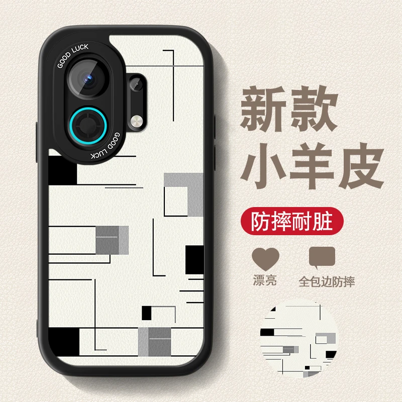 适用OPPOK13Turbo手机壳K13TurboPro新款线条小羊皮男防摔个性套