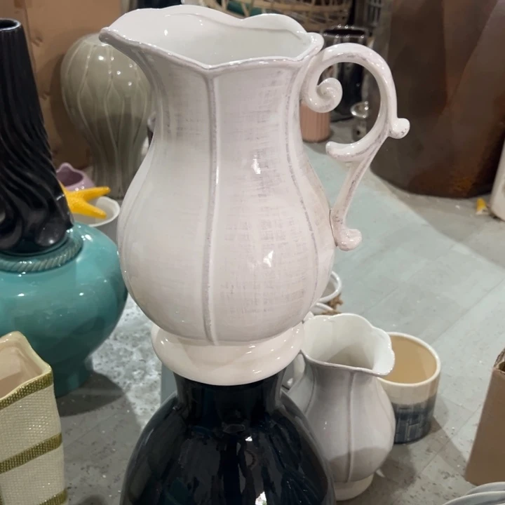 瓷片陶瓷花瓶摆件外贸出口（微瑕）