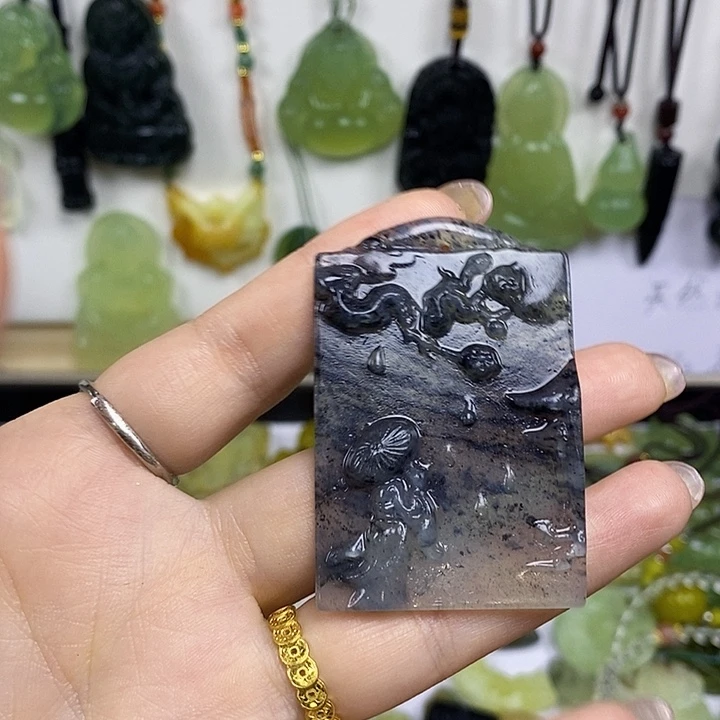 蛇纹石玉合金颈饰13