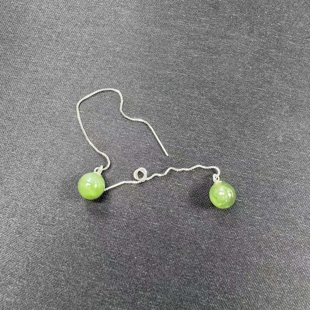 天然和田玉碧玉耳坠多样性拍一发一