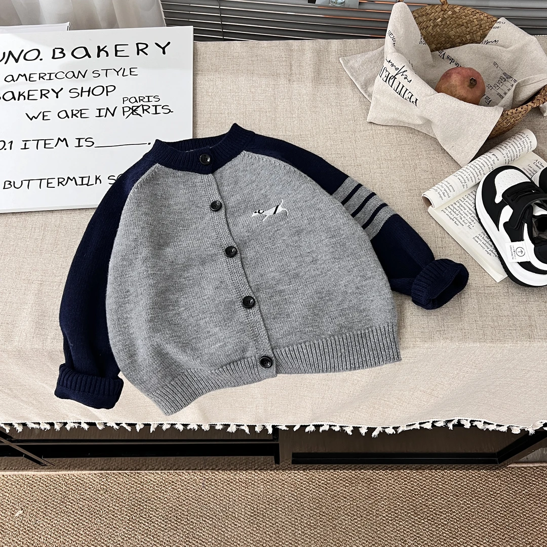 【W】儿童毛衣春秋男童休闲宝宝韩版秋冬ol秋季撞色秋款