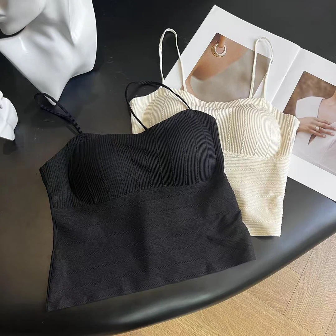 夏季辣妹款带胸垫可外穿美背文胸吊带H5748