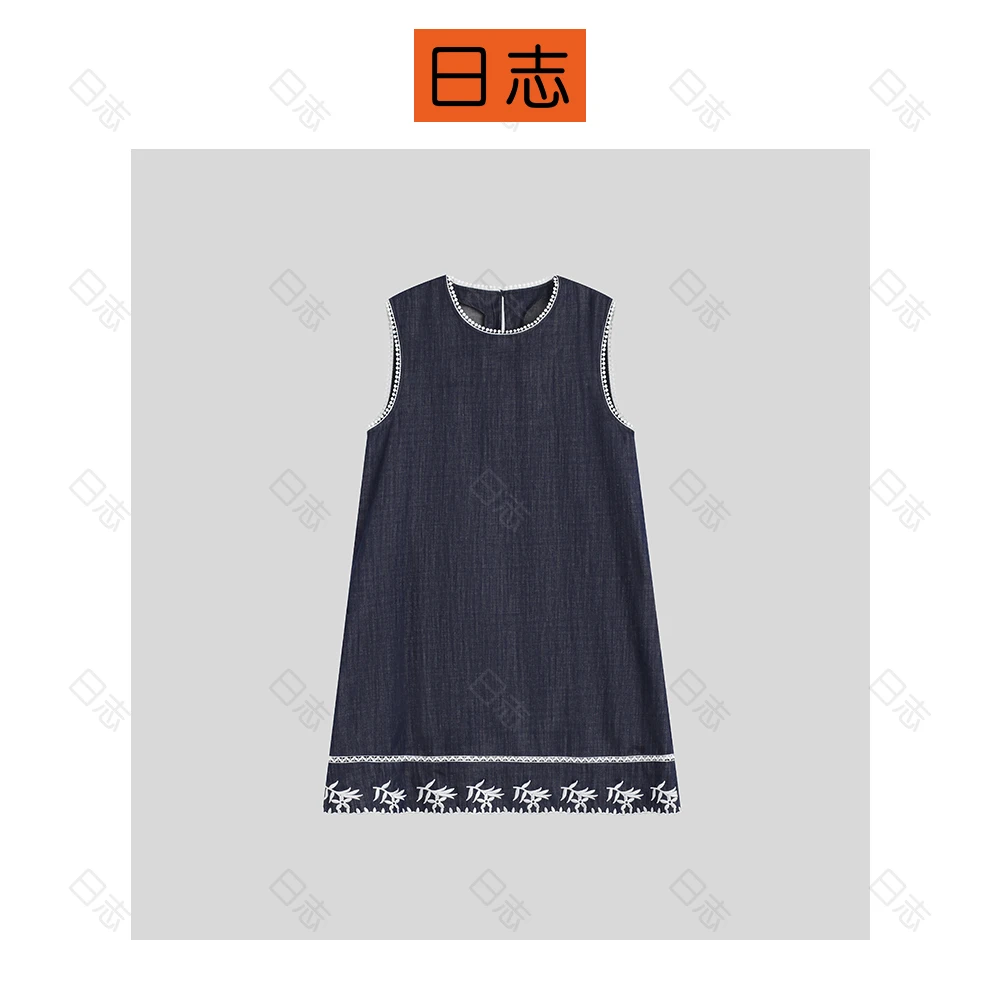 PIPO夏季新款无袖连衣裙休闲宽松直筒裙韩系风格DD52L424