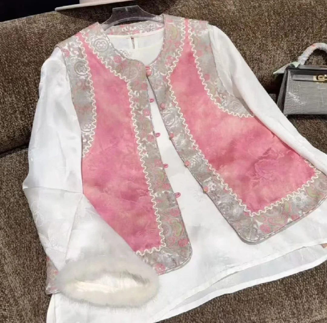 【深圳南油二姐】秋季新款新中式复古时尚显瘦马甲691580