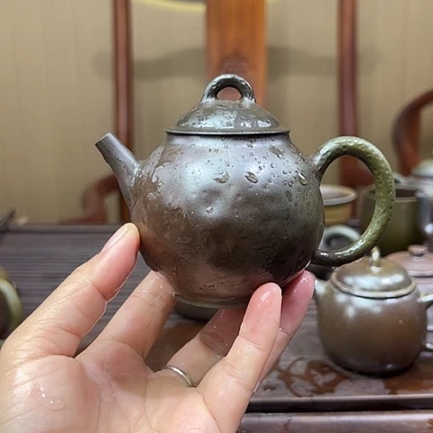 戬谷龙窑坭兴陶柴烧茶壶