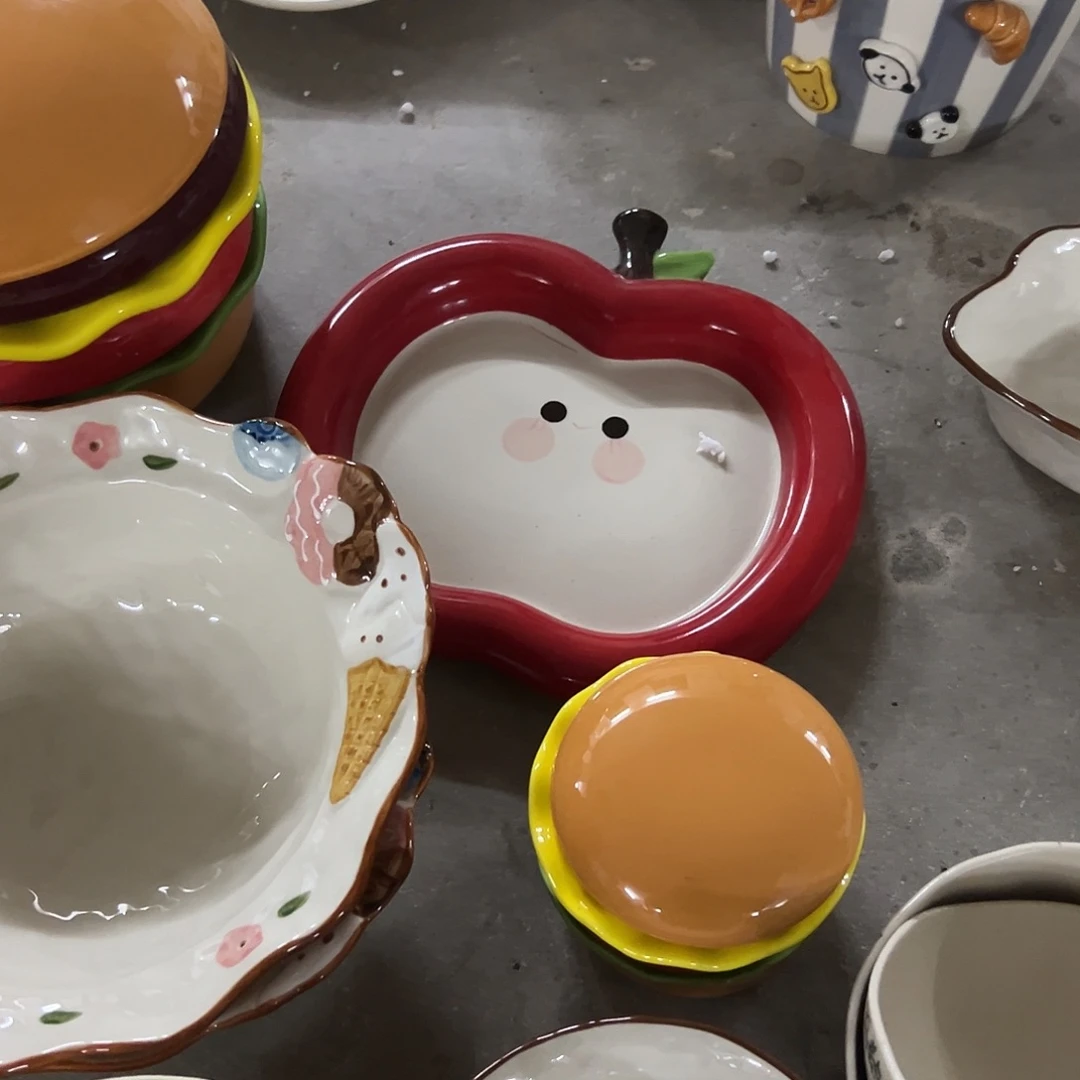 东***财瓷微瑕小汉堡一套