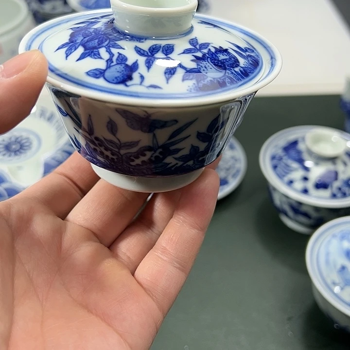 微瑕柴窑三多蝶恋花薄胎马蹄两才