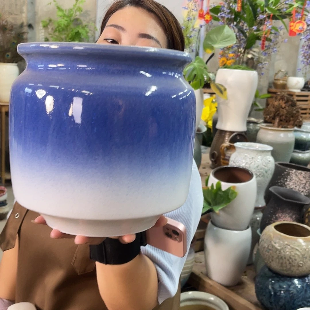 紫砂花盆高度22口径20厘米