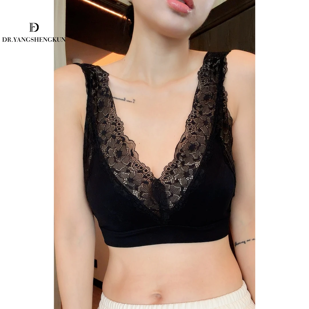 杨圣坤2025冬季新品兰精莫代尔蕾丝美背内衣带胸垫背心ES25101401