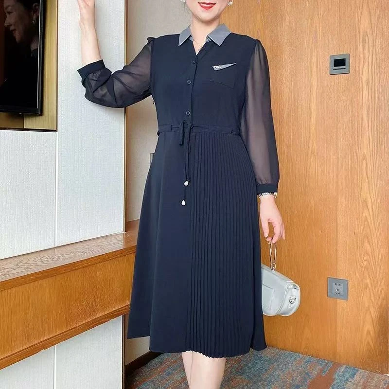 【Y0135】高级感连衣裙女新款设计感洋气减龄收腰显瘦高端气质裙子