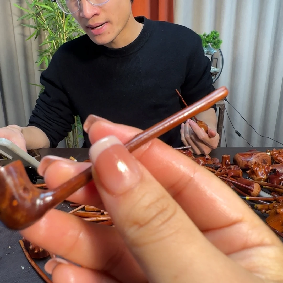 檬子木烟斗文玩手把件
