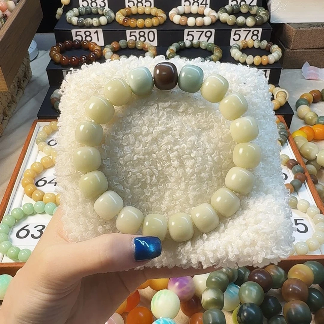 菩提根/象牙果手串14尺寸新品干磨奶油三顶5