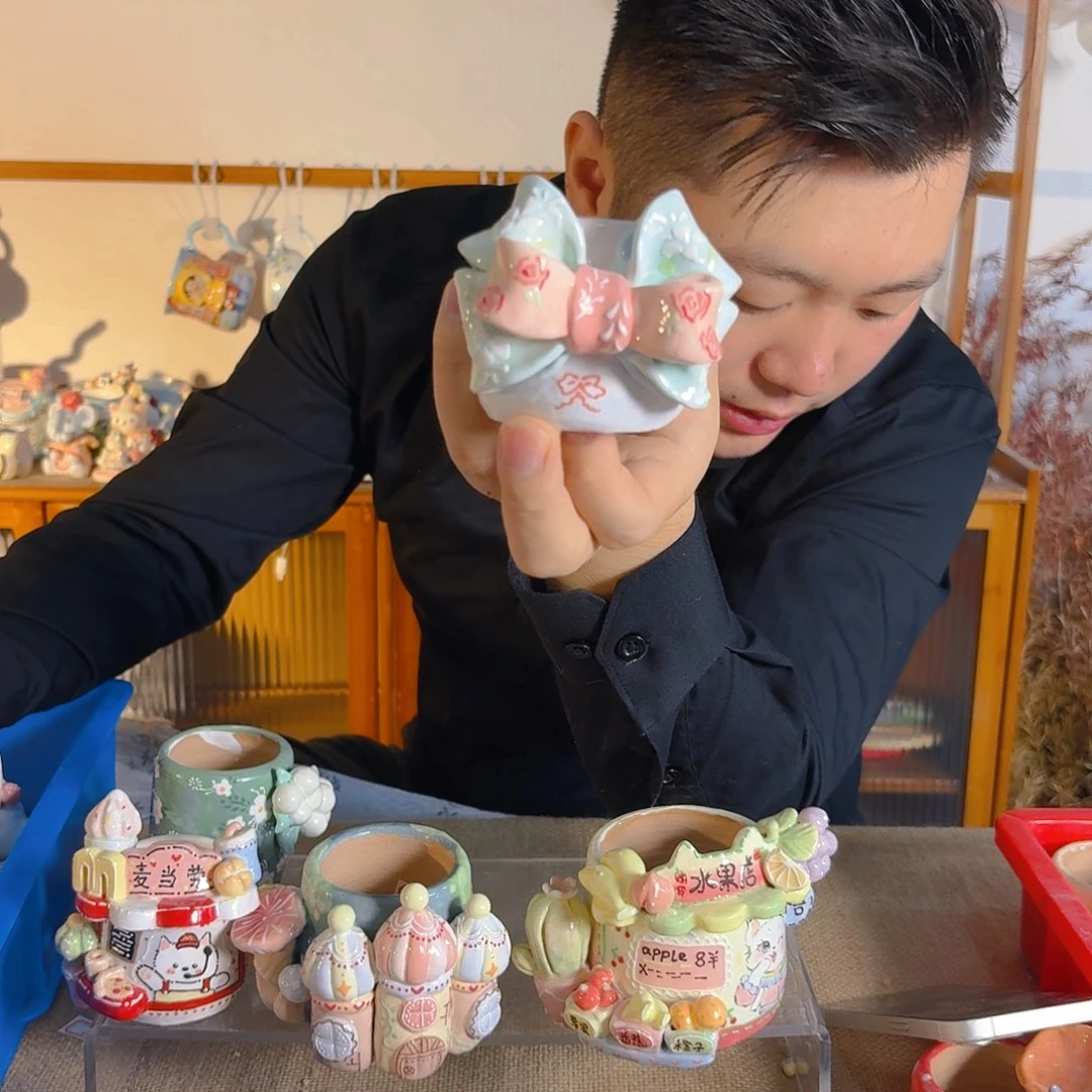 老梧家的手工多肉花盆