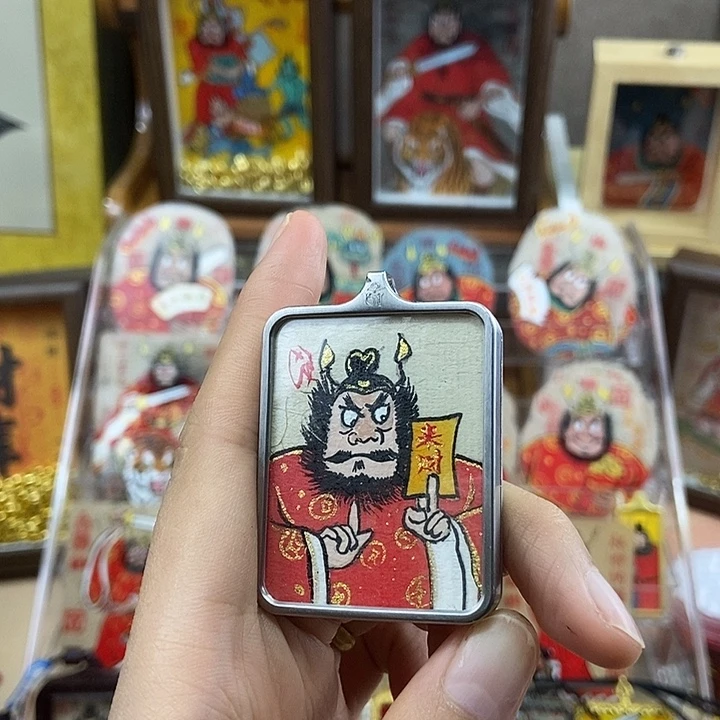 孤品朱砂项链奎爷来财锌合金中号