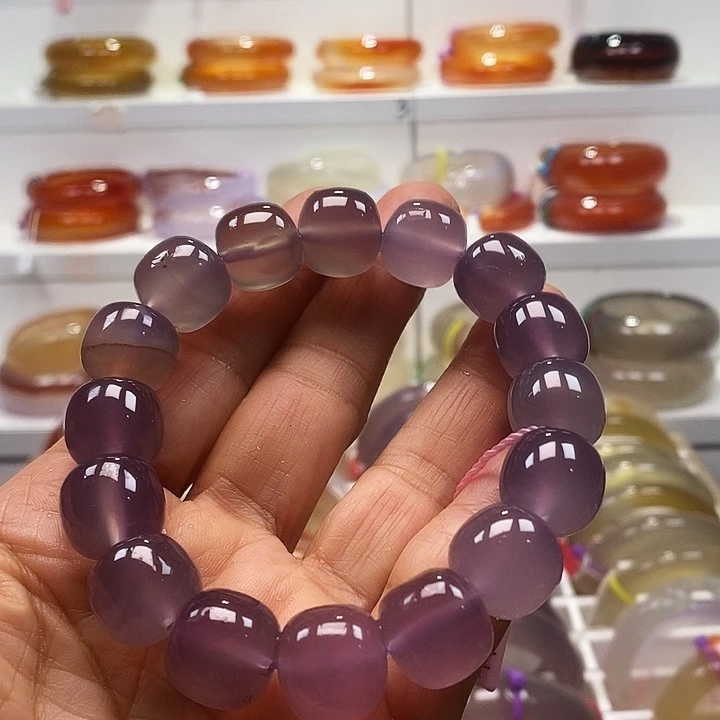 玛瑙/玉髓未镶嵌手链有珠子有坑