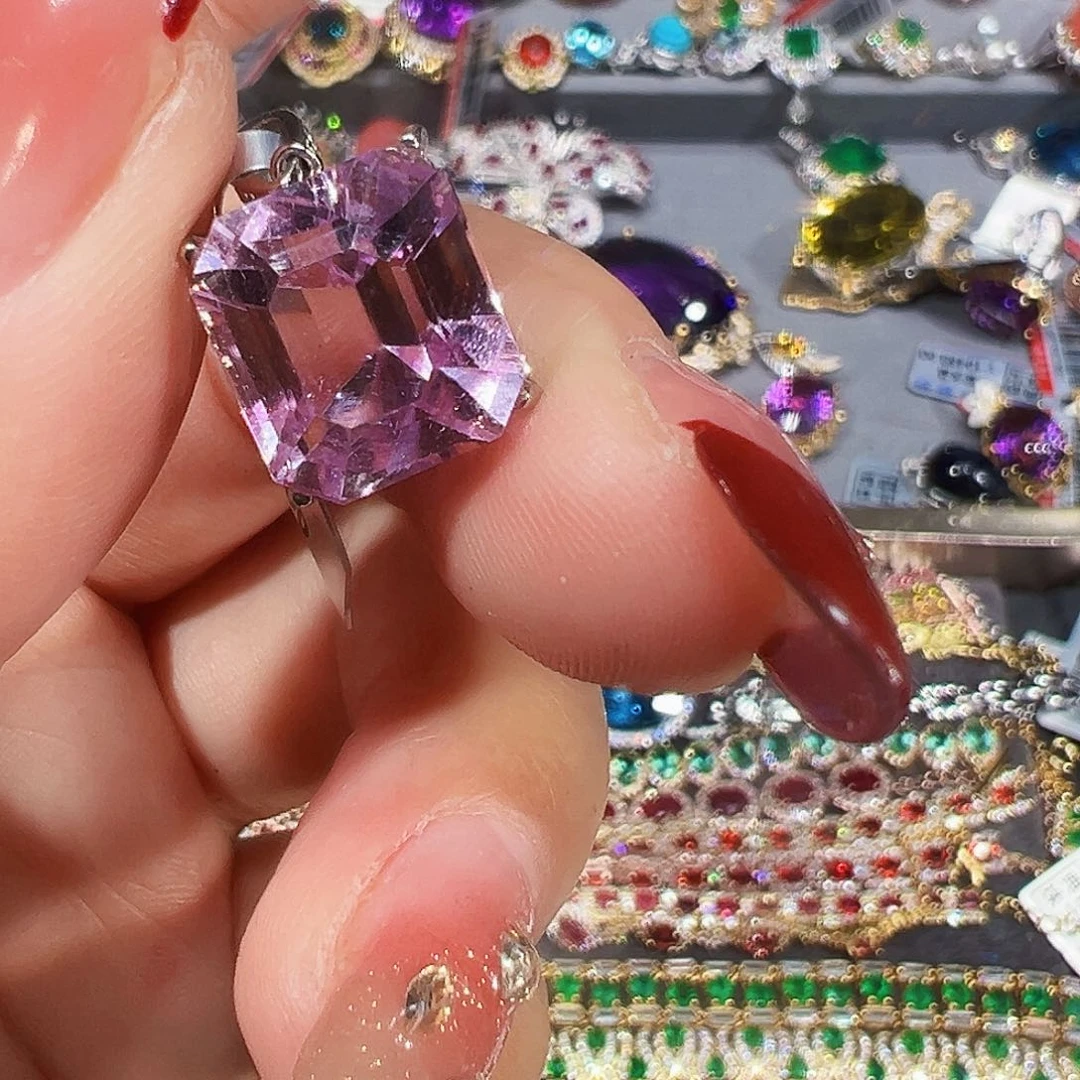 银S925镶嵌锂辉石吊坠喜****）