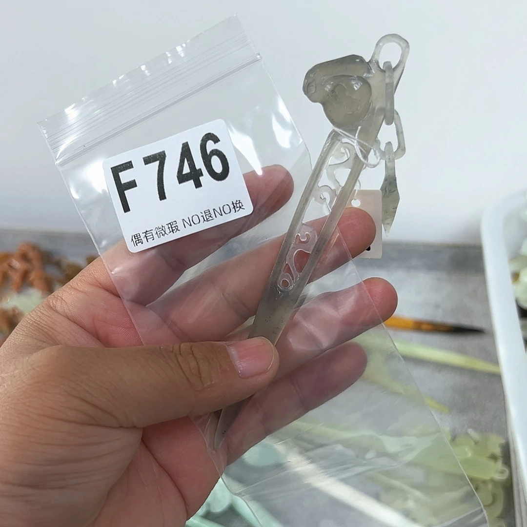 合金蛇纹石玉发饰九*