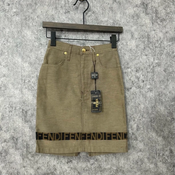 未使用 FENDI/芬迪 芬迪vintage款卡其半裙
