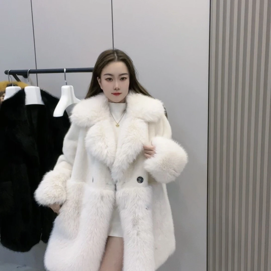 1226白时尚女装貂绒外套气质百搭