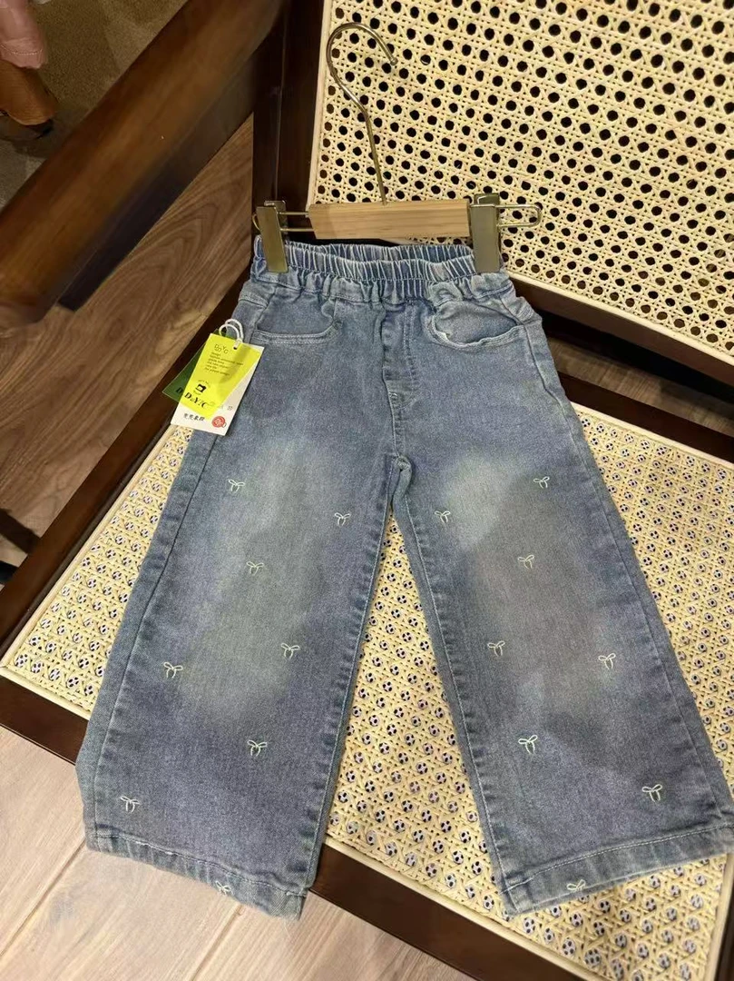 okay - 5177  高货蝴蝶结刺绣牛仔裤