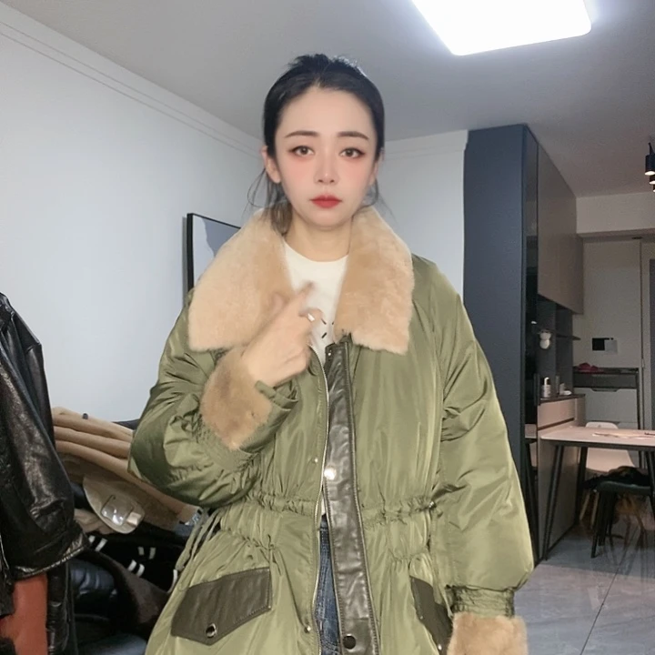 羽绒配皮毛一体领配水貂L120斤