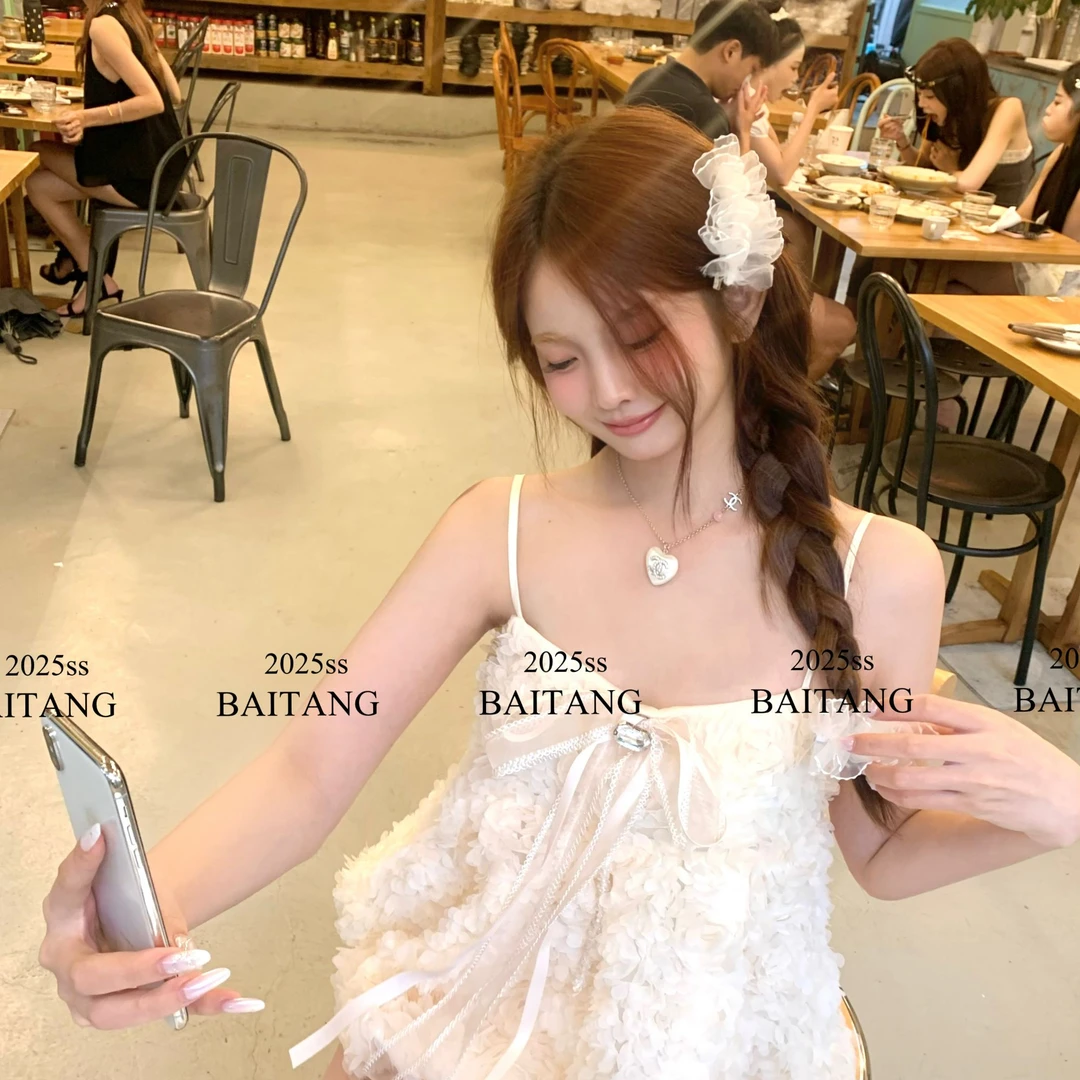 BAITANG【小周边】少女感百搭发夹配饰花边头饰甜美发圈超仙夹子