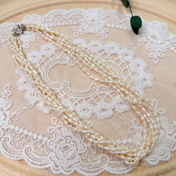 90新  【六六中古】孤品多层淡水珍珠项链ew371链长40