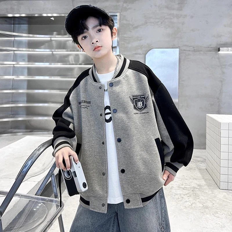男童春秋款运动棒球服外套2025新款春季中大童男孩春装洋气酷帅潮