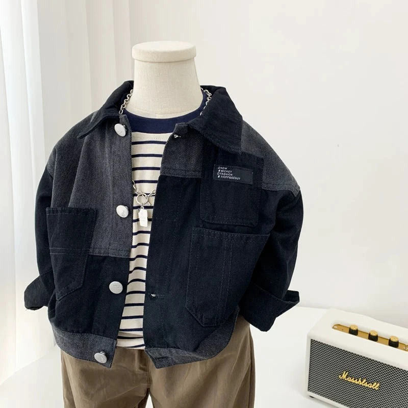 2025新款男童韩版牛仔外套中小童帅气休闲时髦夹克衫儿童春秋装潮