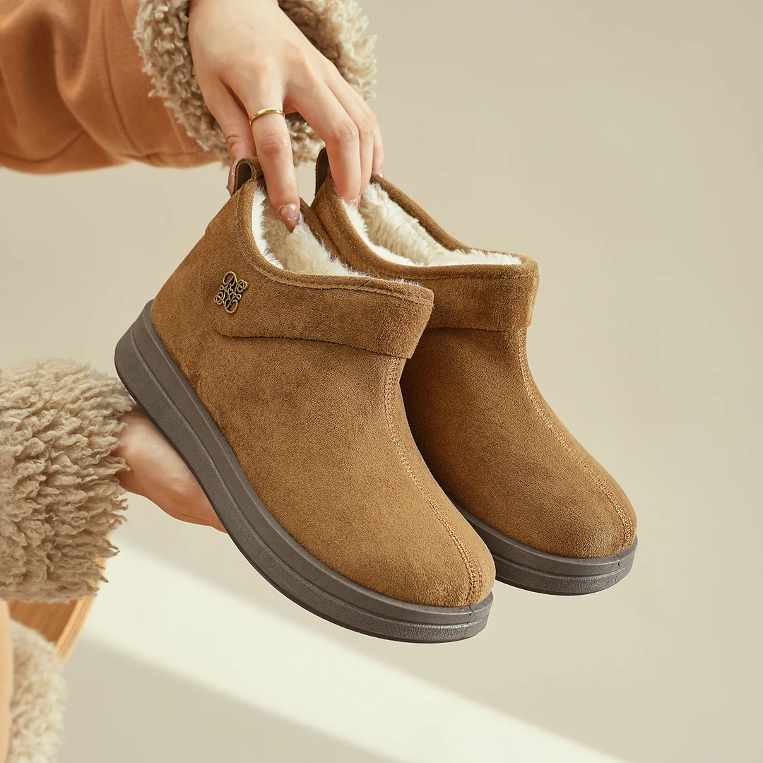 【冬季新款】冬季新款女士棉鞋时尚休闲加绒加厚舒适厚底防滑雪地靴