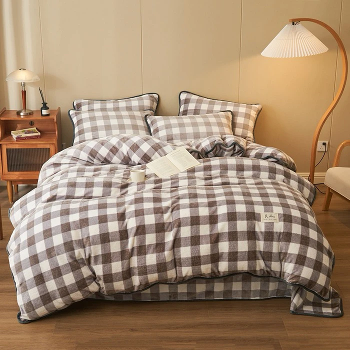 牛奶绒四件套简约亲肤